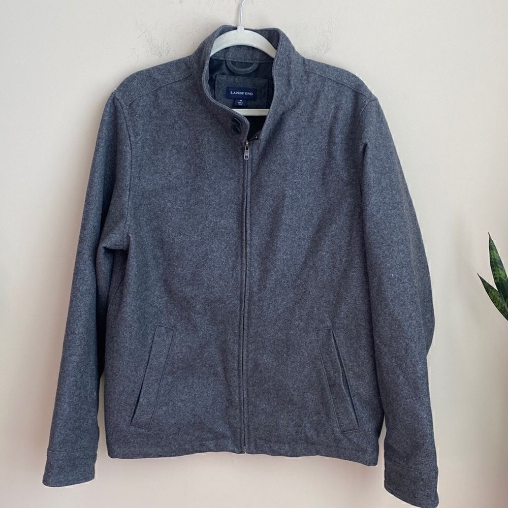 Lands End Mens Wool Blend Jacket M